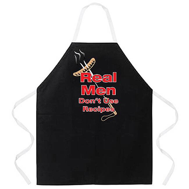 'Real Men Don't Use Recipes' Kitchen Apron-Black