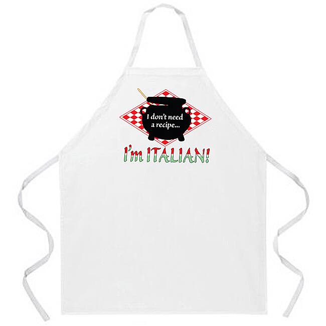 'I Don't Need A Recipe I'm Italian' Kitchen Apron-White