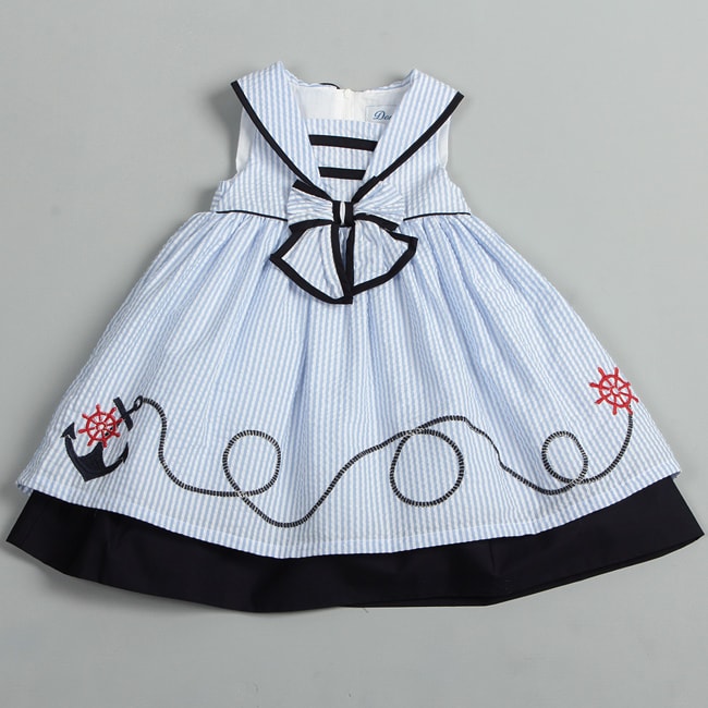 Donita Toddler Girls Light Blue Sailor Collar Nautical Dress - Free ...