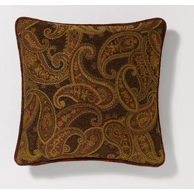 Corona Decor Paisley Pattern 18-inch Decorative Pillow
