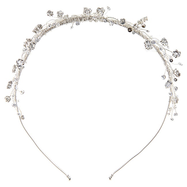 Tacori Bridal Evening Sterling Silver White Topaz and Crystal Headband