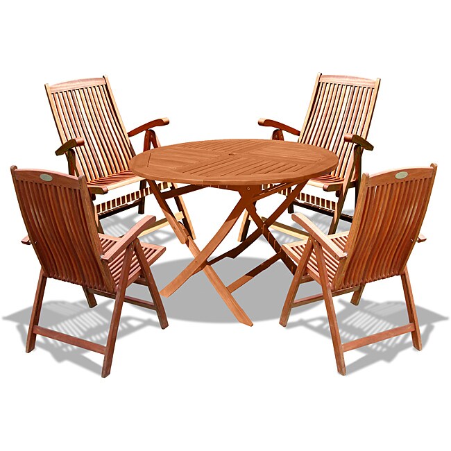 Vifah Eucalyptus Wood 5 Piece Outdoor Dining Set Free Vifah Eucalyptus Wood 5 Piece Outdoor Dining Set Free Shipping Today 6589458