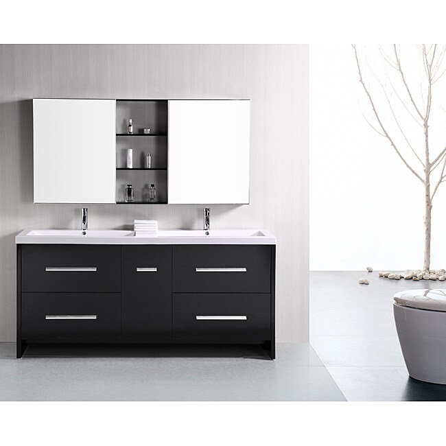 Design Element Perfecta Modern 72 inch Doublesink Bathroom Vanity Set 