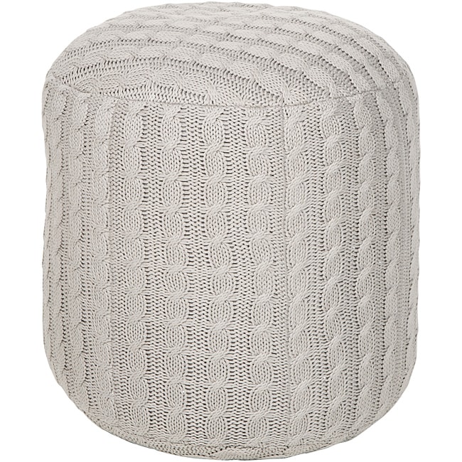 Decorative Looped Grey Pouf