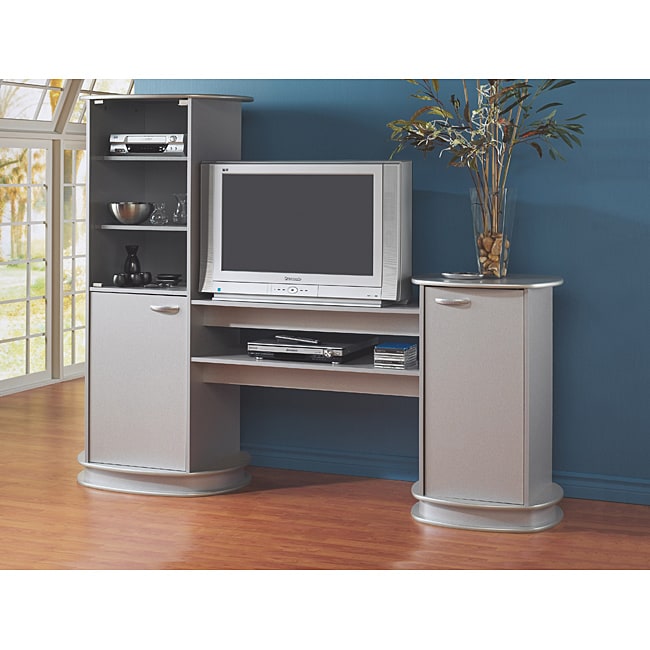 Silver 32 inch TV Entertainment Center