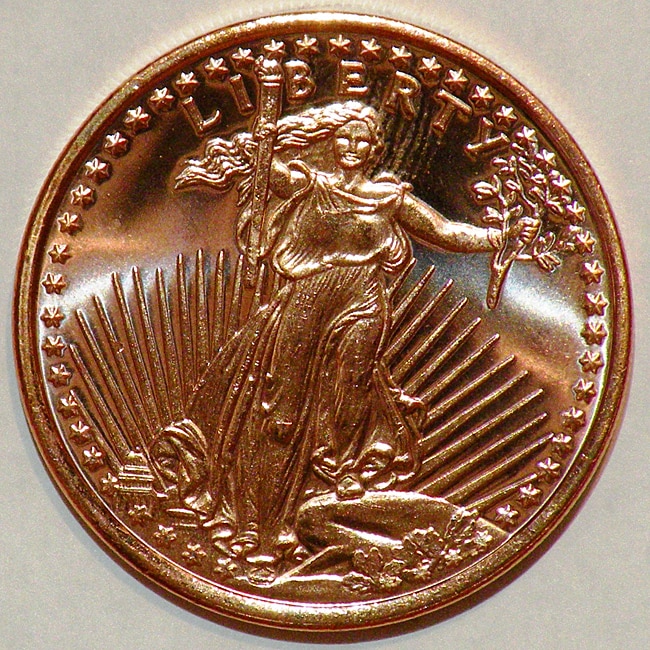 Money Trader 1-oz 999 Pure Copper Bullion 2012 Saint Gaudens Design Coin