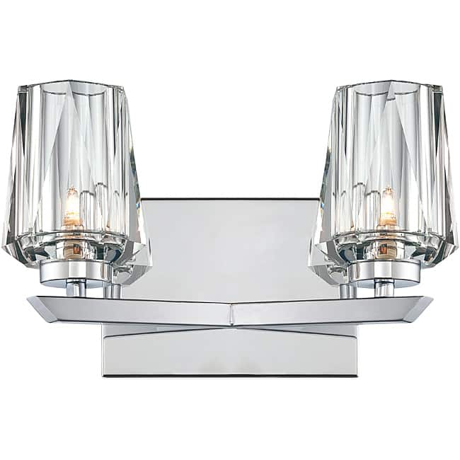 Shar-pei 2-light Bath with Crystal Shades - Chrome