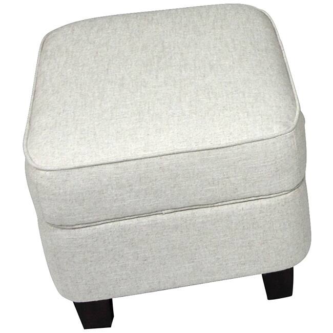 Chester Linen Storage Ottoman - Silver/White