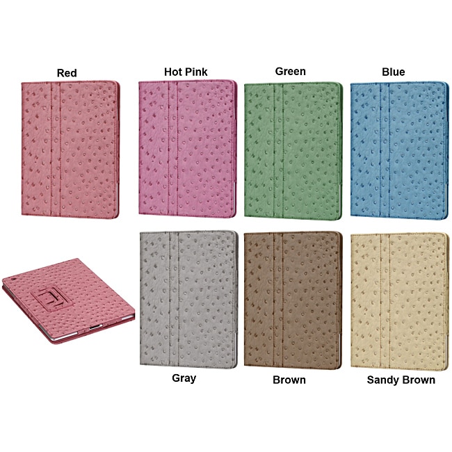 Ostrich Skin Design Premium Book Jacket for The New iPad / iPad 2