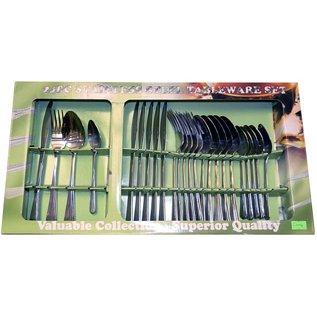 DonnieAnn 24 piece Mirror Finish Flatware Set 