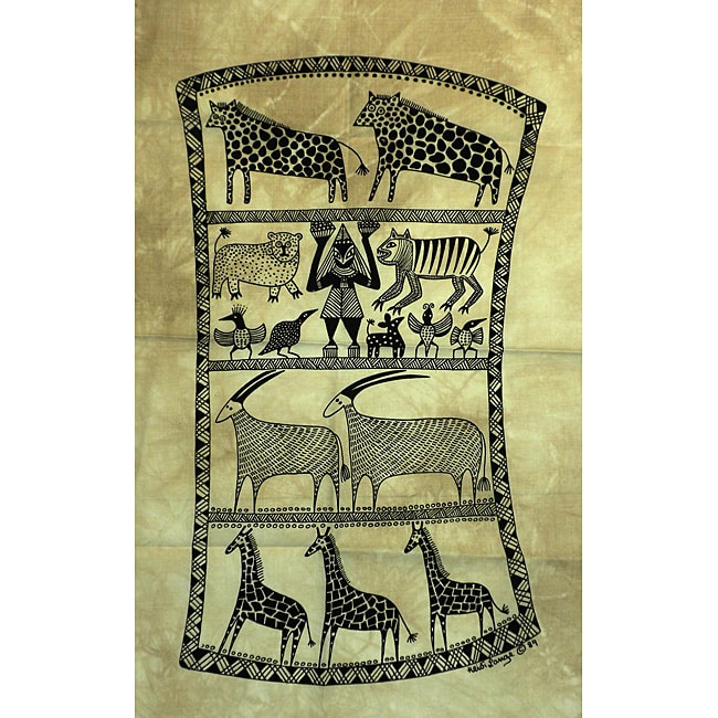 Heidi Lange Turkana Unframed Batik Cotton Screen Print (Kenya) Today 