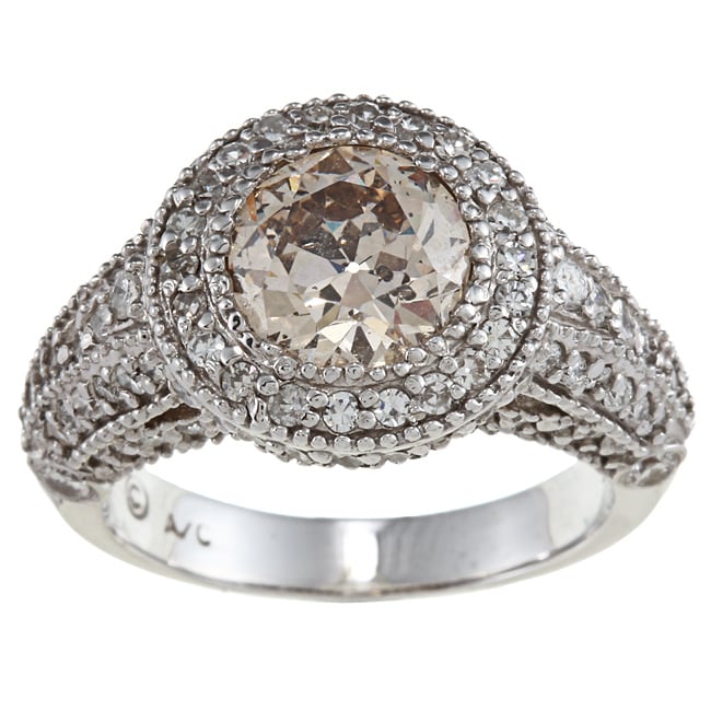 18k Gold 4 1/3ct TDW Champagne and White Diamond Estate Ring (H I, SI1 