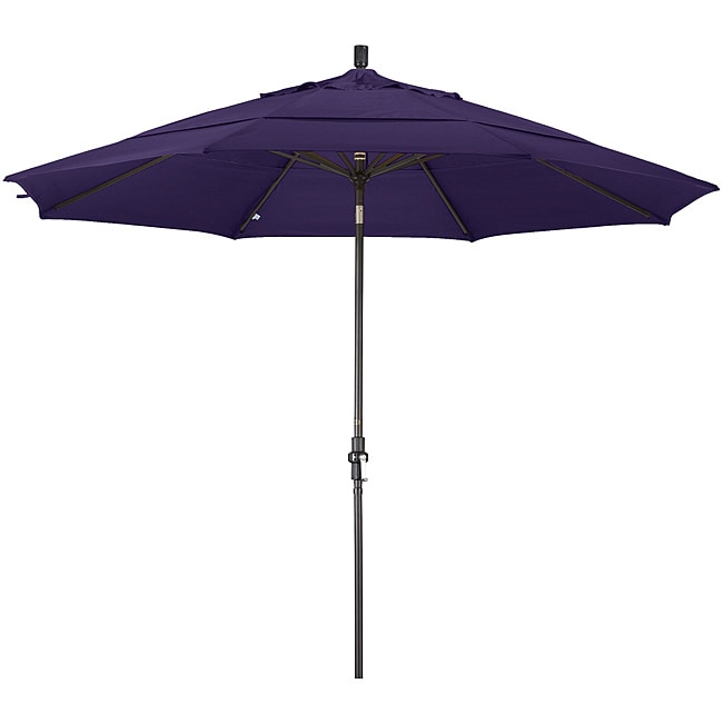 Fiberglass Dark Purple Olefin Crank/tilt Umbrella (11 feett) (Dark purpleMaterials Fade resistant fabric, aluminumPole materials AluminumWeatherproofFabric is resistant to mold and mildewClosure type Crank SystemShade UV Protection Dimensions 132 inch