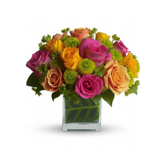 Shop Teleflora Color Me Rosy Handarranged Flower Bouquet Free