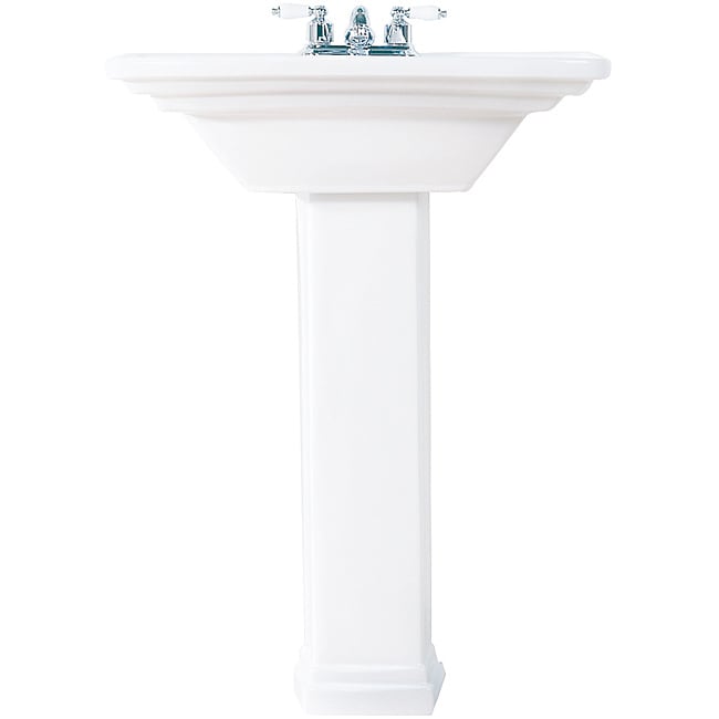 Ceramic 16.5 inch White Pedestal Sink  