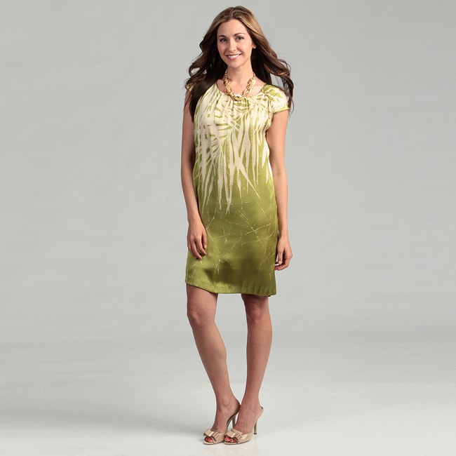 Kenneth Cole Womens Lime Palm Print Dress Was $104.99 