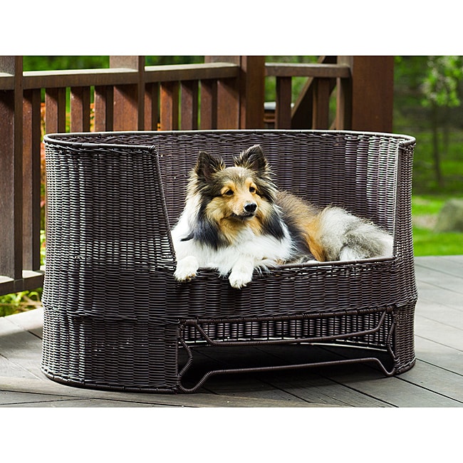 Wicker Dog Day Bed w/ Outdoor Cushion