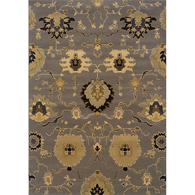 Grey/ Gold Transitional Area Rug (67 X 96)