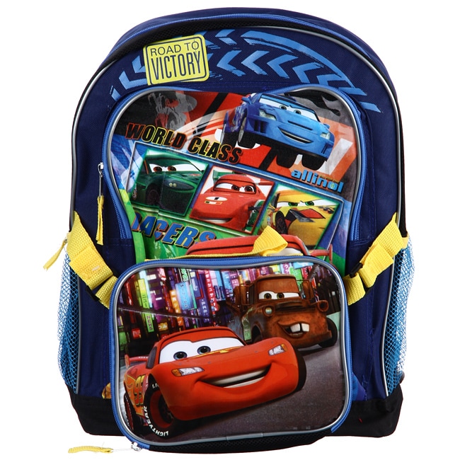 Disney / Pixar Cars Road to Victory 16 inch Backpack with Lunch Bag