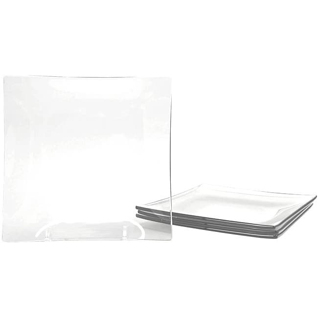 Clear Tempered Glass Dessert/Salad Plate Set 