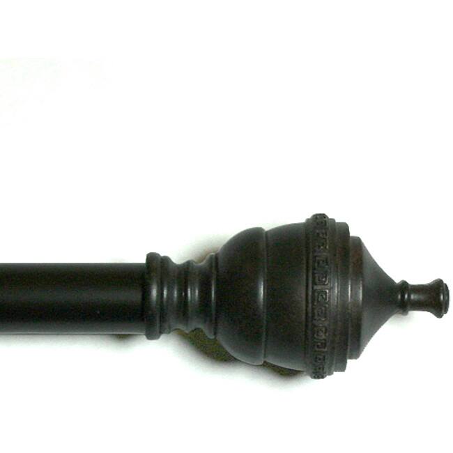 Lewis Royal 28 to 48-inch Aged Coffee Adjustable Curtain Rod Set