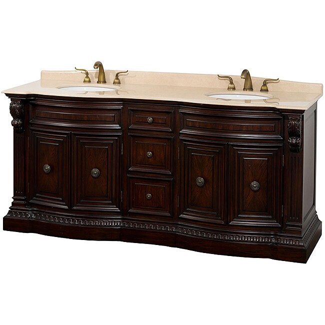 Shop Wyndham Collection Roosevelt 72-inch Warm Cherry Traditional ...