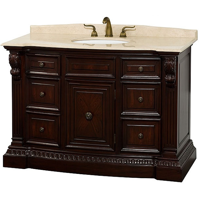 Wyndham Collection Roosevelt Cherry Traditional Bathroom Vanity - Free ...