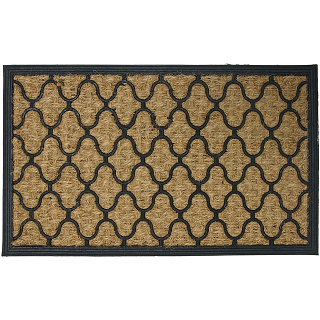 Rubber Cal Harmonious Garden Rubber and Coir Outdoor Mat 