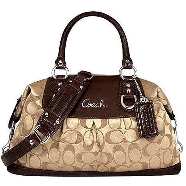 Coach Signature Ashley Sabrina Brown Fabric/Leather Satchel Bag - Free Shipping Today ...