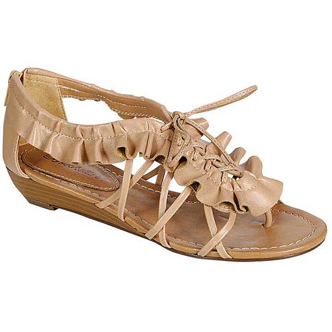 tan lace sandals