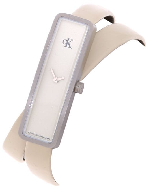Calvin Klein Womens Beige Dial Long Strap Watch  