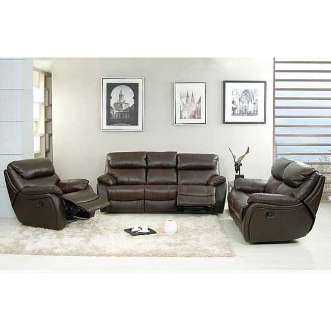 Jonathan Brown Leather Sofa Set