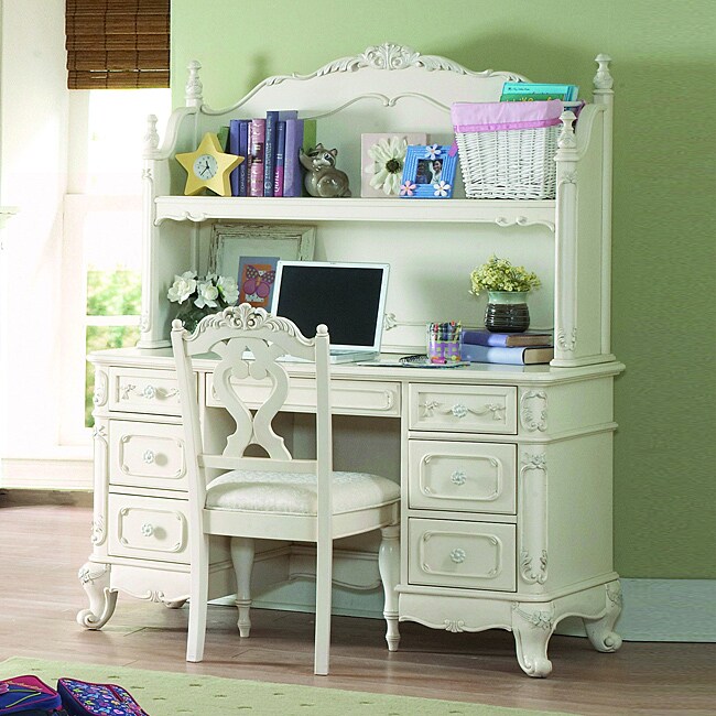 disney princess fairytale white vanity desk with hutch