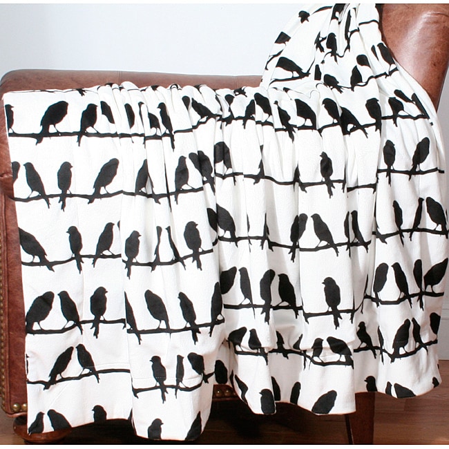 Birds on a Wire Printed Throw  