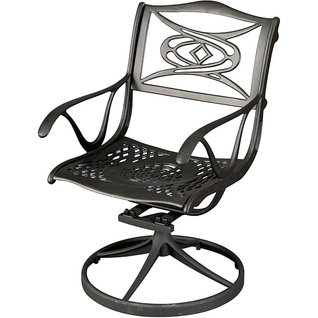 Malibu Black Outdoor Swivel Chair  