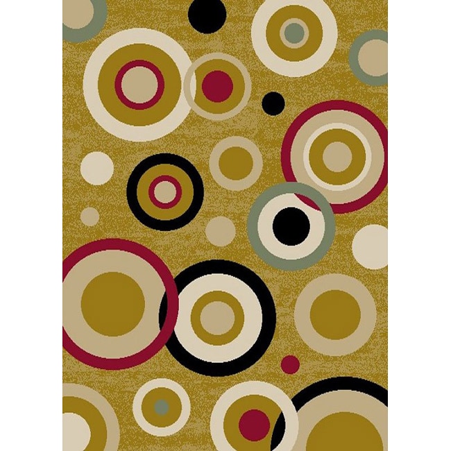 Circles Dark Beige Area Rug (7 10 X 9 10) (PolypropylenePile Height .4 inchesStyle ContemporaryPrimary color BeigeSecondary colors MultiPattern GeometricTip We recommend the use of a non skid pad to keep the rug in place on smooth surfaces.All rug s