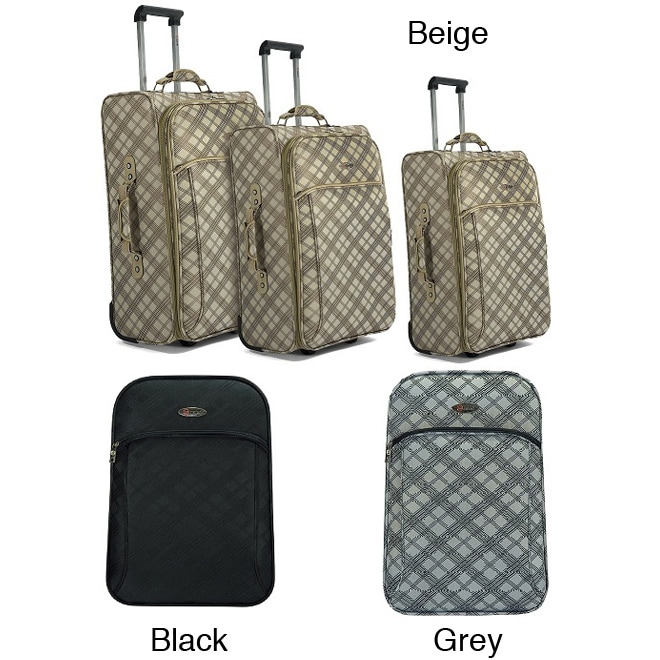 Benzi Polyester Three-piece Expandable Wheeled Trolley Luggage Set
