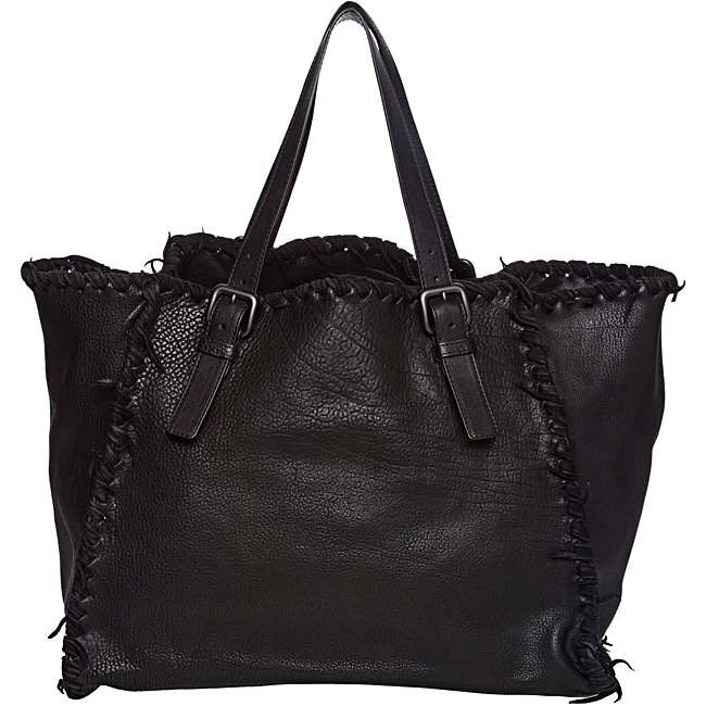 Bottega Veneta Black Leather Oversized Tote