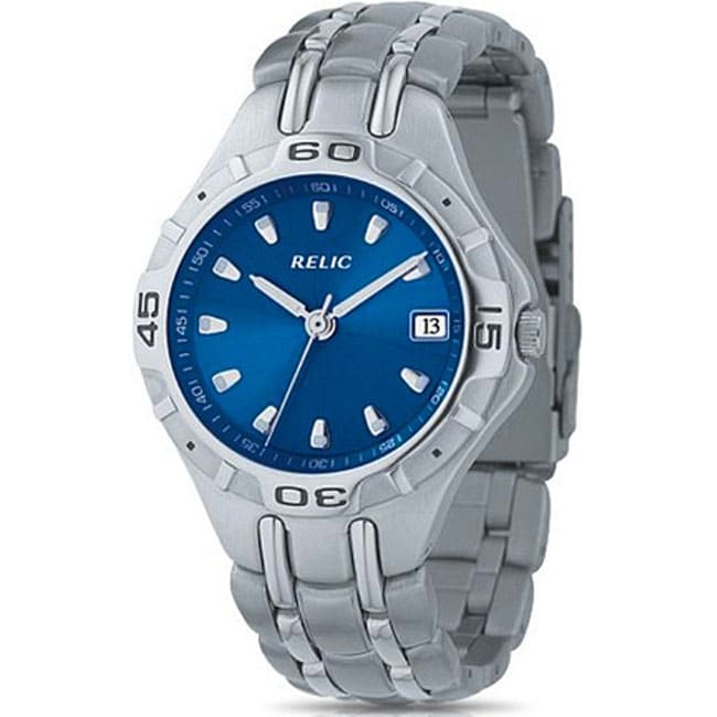 Relic Men's Blue Dial Stainless Steel Watch - Free Shipping On Orders ...