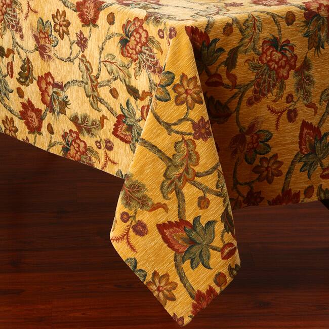 Floral Design 50x90-inch Italian Heavy Weight Tablecloth