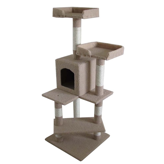 53 inch Ivory Cat Condo Furniture Tree