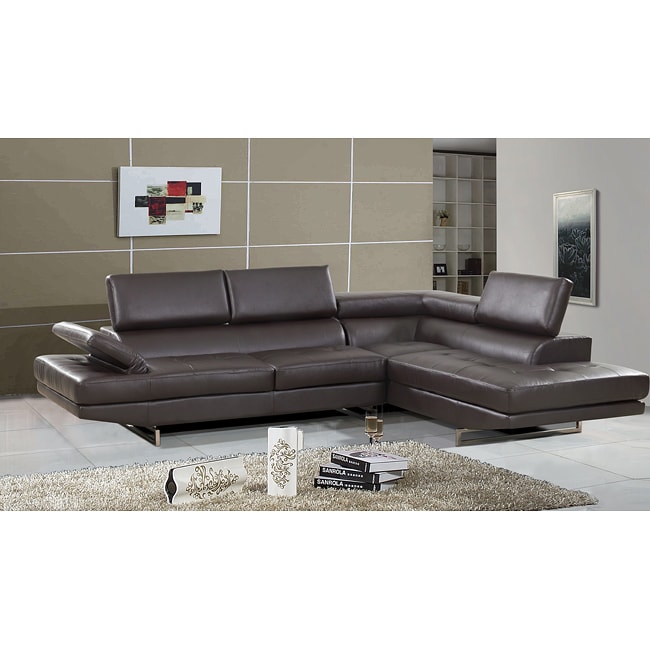 Rivera Brown Bonded Leather 2 piece Sectional