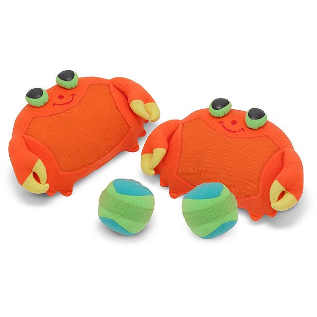 Melissa & Doug Clicker Crab Self-stick Toss & Grip Mitts and Balls Set - Green