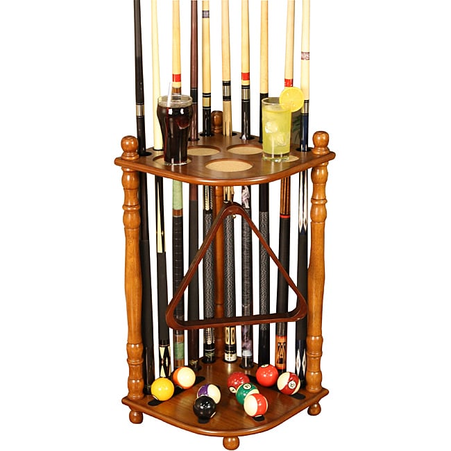 oak pool cue rack