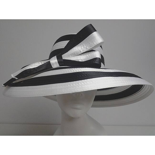Swan Women's White/ Black Floppy Church Hat Free Shipping Today
