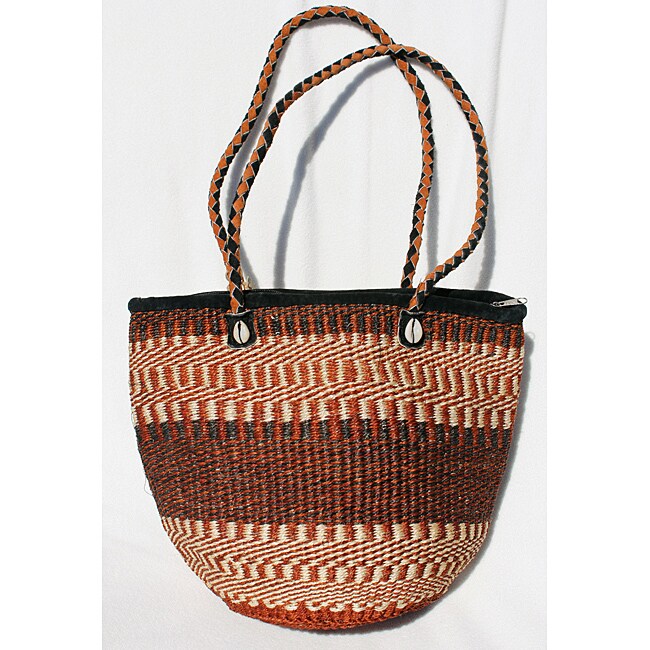 Shop Fair Trade Large Hand Woven Striped African Sisal Handbag (Kenya ...