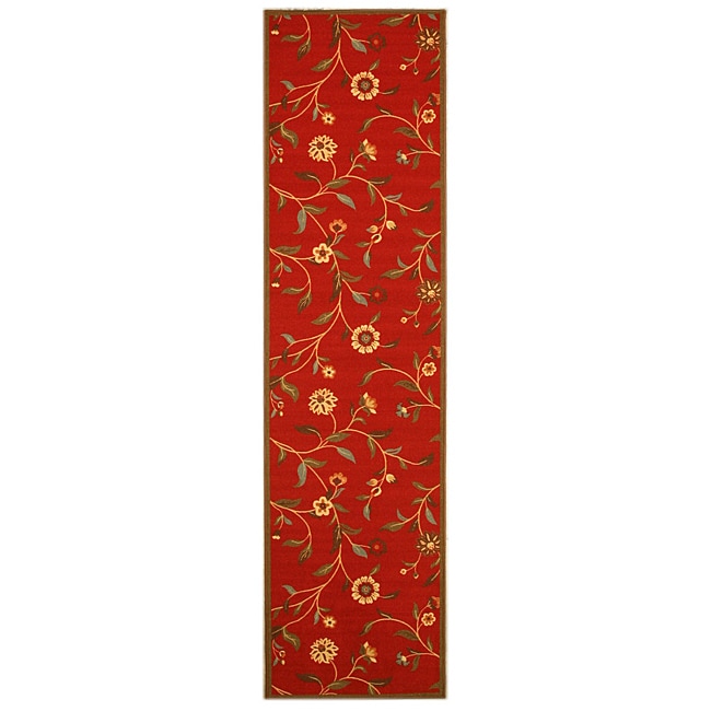 Ruby Garden Red Runner Rug (27 X 10)