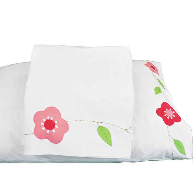 Cottage Home 'Alison' Flower Sheet Set - White