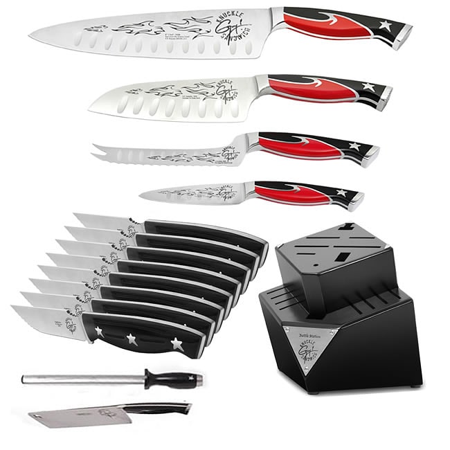 Guy Fieri Knuckle Sandwich 3pc Knife Set - Ergo Chef Knives