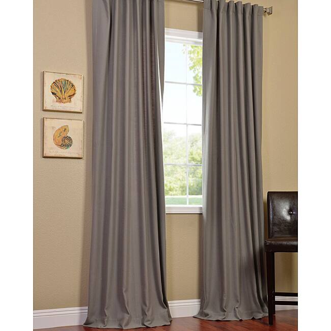 Exclusive Fabrics Cotenza Steel Grey Faux Cotton Curtain (1 Panel)